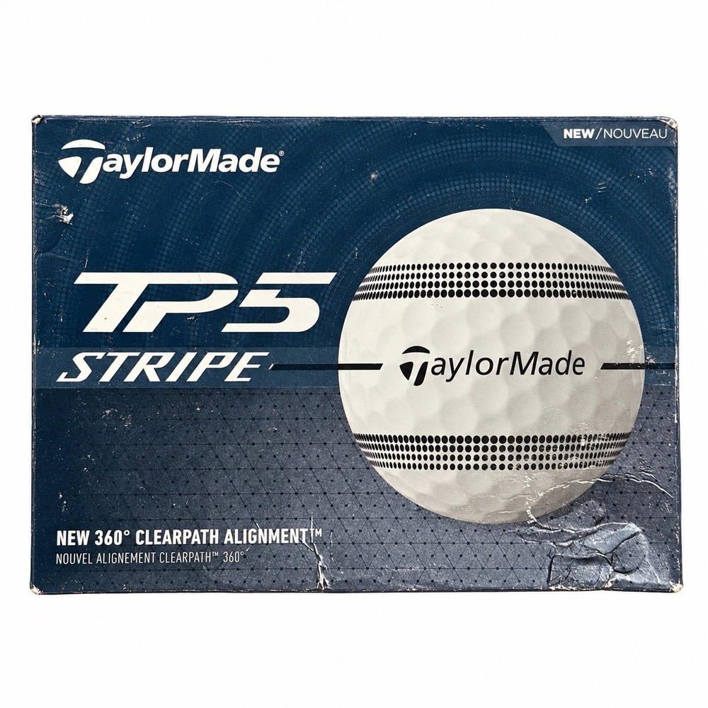 TaylorMade TP5 Stripe Golf Balls 1 Dozen White 360 Clearpath Alignment New